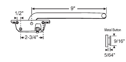 TechnologyLK STB Casement Window Operator, Left Hand, Face Mount, Brown, 9&quot; Long Arm | 36133