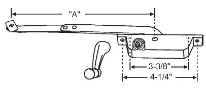 TechnologyLK STB Casement Window Operator, Right Hand, Face Mount, Aluminum, 13&quot; Long Arm  | 36150