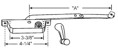 TechnologyLK STB Casement Window Operator, Left Hand, Face Mount, Aluminum, 9&quot; Long Arm | 361519