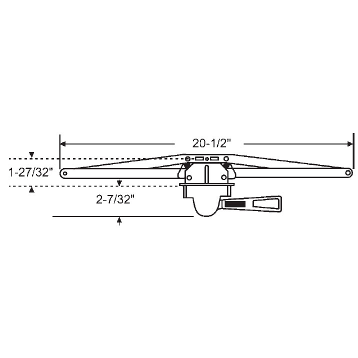 TechnologyLK STB Awning Window Operator, Left Hand, Single Pull Lever, Bronze, 20-1/2&quot; Arms, 2-7/32&quot; Escutcheon Projection | 361571