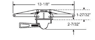 TechnologyLK STB Awning Window Operator, Right Hand, Single Pull Lever, Bronze, 13-1/8&quot; Arms, 2-7/32&quot; Escutcheon Projection | 361681