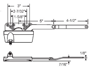 TechnologyLK STB Casement Window Operator, Left Hand, Sill Mount, Dyad, White | REPLACED BY 36-205-3E | 362053S