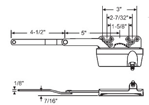TechnologyLK STB Casement Window Operator, Right Hand, Sill Mount, Dyad, White | REPLACED BY 36-206-3E *ONE* AVAILABLE | 362063S