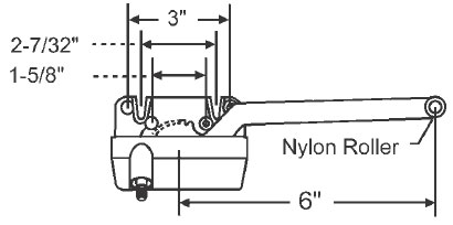 Right Hand White 6&quot; Sill Mounted Single Arm Operators | 362113S