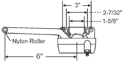 Left Hand White 6&quot; Sill Mounted Single Arm Operators | 362133S