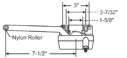 Left Hand Gold 7-1/2&quot; Sill Mounted Single Arm Operators | 362162S