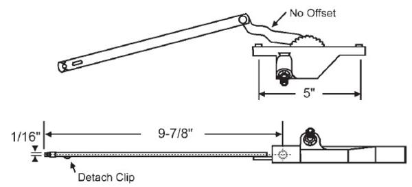 White Left Hand No Offset Rear Face-Mounted Dyad Casement Window Operator | 362483