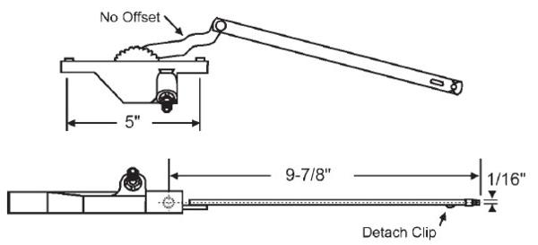White Right Hand No Offset Rear Face-Mounted Dyad Casement Window Operator | 362493