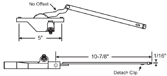 White Right Hand Rear Face-Mounted Dyad Casement Window Operator | 362533NEG