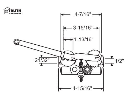 Left Hand Mechanism for &quot;Entrygard&quot; Single Arm Casement Window Operato | 36290LH