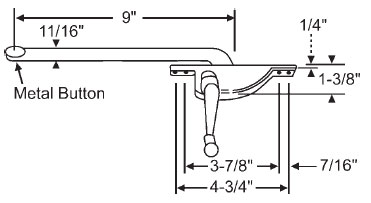 TechnologyLK STB Casement Window Operator, Right Hand, Face Mount, Bronze, 9&quot; Long Arm | 36313