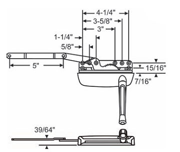 TechnologyLK STB Casement Window Operator, Right Hand, Dyad, Bronze | 363721