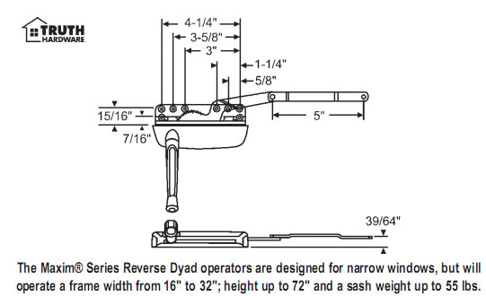 TechnologyLK STB Casement Window Operator, Left Hand, Reverse Dyad, Bronze | 363731