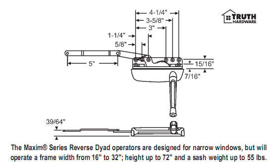 TechnologyLK STB Casement Window Operator, Right Hand, Reverse Dyad, Bronze | 363741