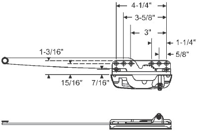 Encore Right Hand Sill Mounted Low Profile Single Arm Casement Operator | 36402ENLP