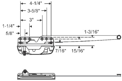 Encore Left Hand Sill Mounted Low Profile Single Arm Casement Operator | 36403ENLP