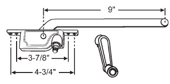 TechnologyLK STB Casement Window Operator, Left Hand, Face Mount, Aluminum, 9&quot; Long Arm | 36446