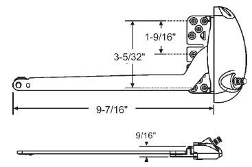Left Hand White Roto X-Drive Single Arm Operator With a 9-7/16&quot; Arm | 36501WXD