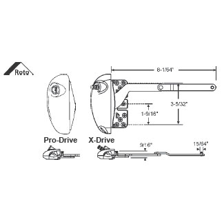 Right Hand White Roto X-Drive Single Arm Operator With a 7-7/16&quot; Arm | 36508BEW