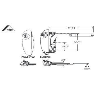 Right Hand White Roto X-Drive Single Arm Operator With a 7-7/16&quot; Arm | 36511BEW