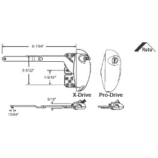 Right Hand White Roto X-Drive Single Arm Operator With a 7-7/16&quot; Arm | 36525BEW
