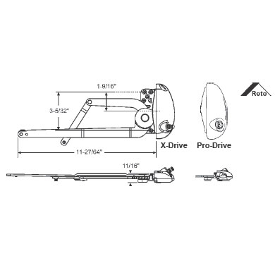 Right Hand White Roto X-Drive Single Arm Operator With a 7-7/16&quot; Arm | 36528RHW