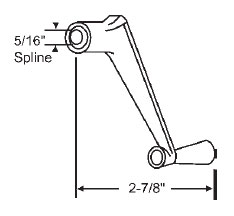 TechnologyLK STB Window Operator Handle, Crank Type, Light Bronze, 5/16&quot; Spline Size  | 37103