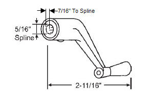 TechnologyLK STB Window Operator Handle, Crank Type, Dark Bronze, 5/16&quot; Spline Size  | 37112DB