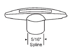TechnologyLK STB Window Operator Handle, T-Crank, Mill, 5/16&quot; Spline Size  | 37120