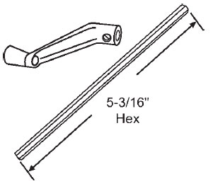 TechnologyLK STB Window Operator Handle and Shaft, Crank Type, Mill, 5/16&quot; Hex | 37147