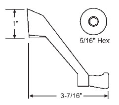 TechnologyLK STB Window Operator Handle, Crank Type, White, 5/16&quot; Recessed Hex  | 37157W