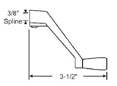 TechnologyLK STB Window Operator Handle, Crank Type, Bronze, 3/8&quot; Spline Size  | 37212