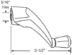 TechnologyLK STB Window Operator Handle, Crank Type, Folding, Clay, 5/16&quot; Recessed Hex | 37213CY