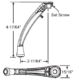 TechnologyLK STB Window Operator Handle, Crank Type, White, 5/16&quot; Spline Size  | 37224W