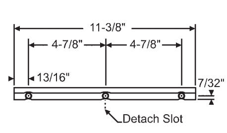 TechnologyLK STB Casement Window Operator Track, Non-Handed, Steel, 11-3/8 in long | 3855