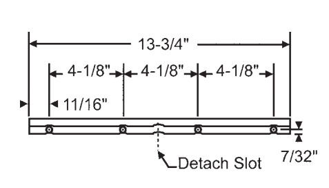 TechnologyLK STB Casement Window Operator Track, Non-Handed, Steel, 13-3/4 in Long | 3859