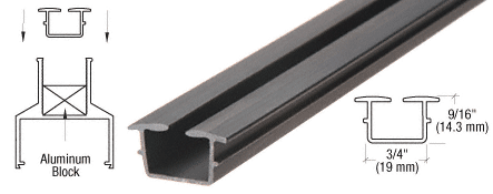 C.R. Laurence CRL Bottom Vinyl for 3/8&quot; (10 mm) Thick Glass - 12 ft long | 38BV