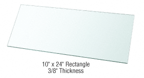 C.R. Laurence CRL 10&quot; x 24&quot; Rectangle 3/8&quot; Clear Tempered Glass Shelf - Pack of 3  | 38TGR1024