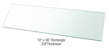 CRL 10&quot; x 36&quot; Rectangle 3/8&quot; Clear Tempered Glass Shelf | 38TGR1036 | 38TGR1036