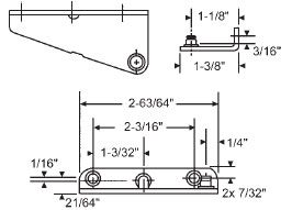 TechnologyLK STB Stud Bracket for Dyad Casement Operator, Left Hand, Stainless Steel | 3921SS