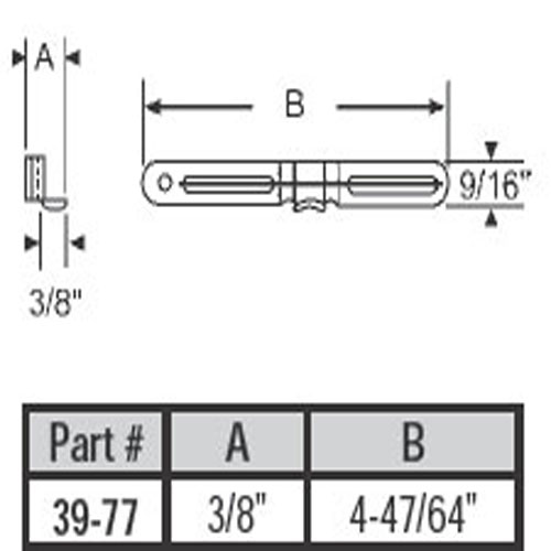 TechnologyLK STB Stamped Steel Casement Latch Keeper, Strike Height 3/8&quot; | 3977