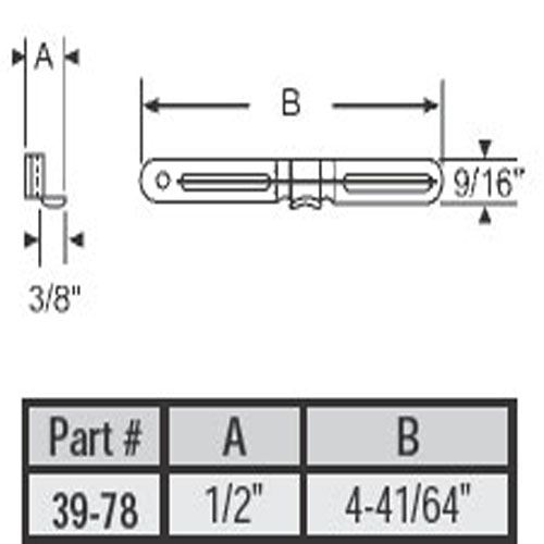 TechnologyLK STB Stamped Steel Casement Latch Keeper, Strike Height 1/2&quot; | 3978