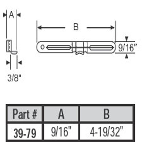 TechnologyLK STB Stamped Steel Casement Latch Keeper, Strike Height 9/16&quot;&quot; | 3979