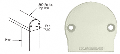 C.R. Laurence CRL Oyster White 300 Series Decorative End Cap | 3DEC0W