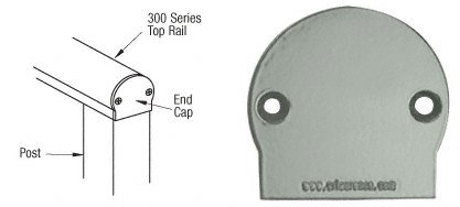 C.R. Laurence CRL Agate Gray 300 Series Decorative End Cap | 3DECAGY