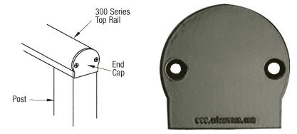 C.R. Laurence CRL Beige Gray 300 Series Decorative End Cap | 3DECBGY