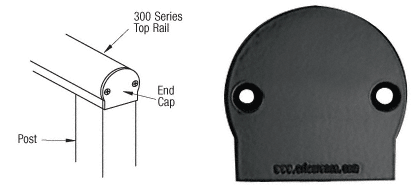 C.R. Laurence CRL Matte Black 300 Series Decorative End Cap | 3DECBL