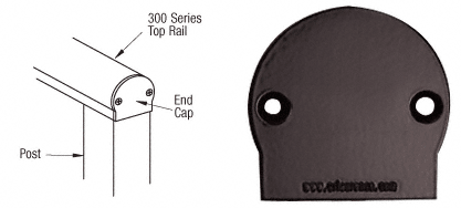 C.R. Laurence CRL Matte Bronze 300 Series Decorative End Cap | 3DECBRZ