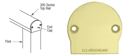 C.R. Laurence CRL Chromate (Unfinished) 300 Series Decorative End Cap | 3DECCRM