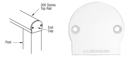 C.R. Laurence CRL Sky White 300 Series Decorative End Cap | 3DECW